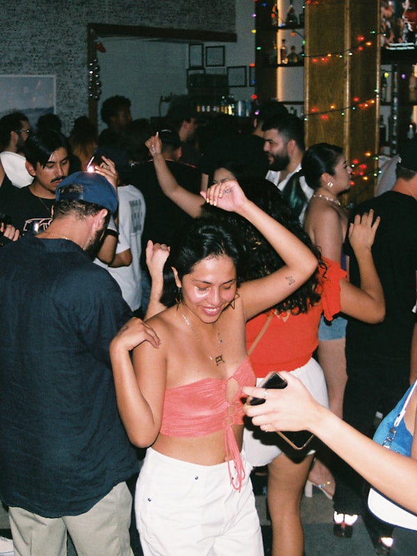 A group dancing at a party